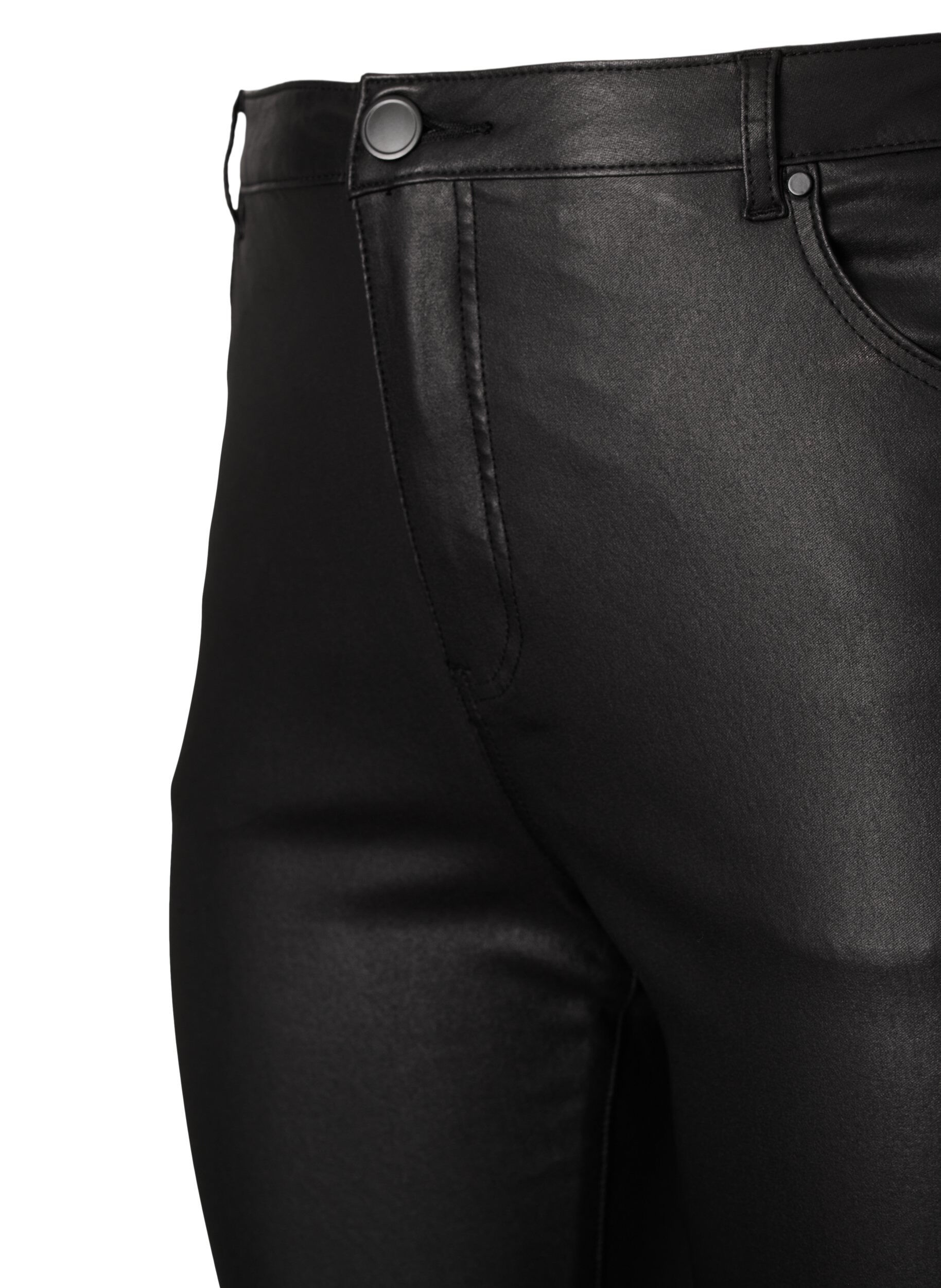 Zizzi Coated Ellen jeans med bootcut, Black, Packshot image number 2