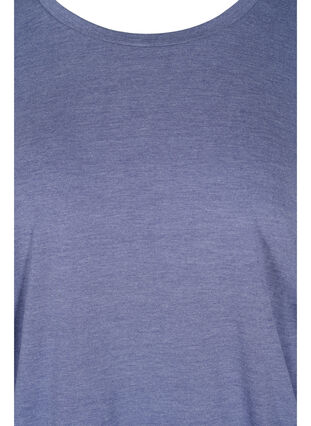 Ensfarget bluse med 3/4-ermer, Deep Cobalt Mel. , Packshot image number 2