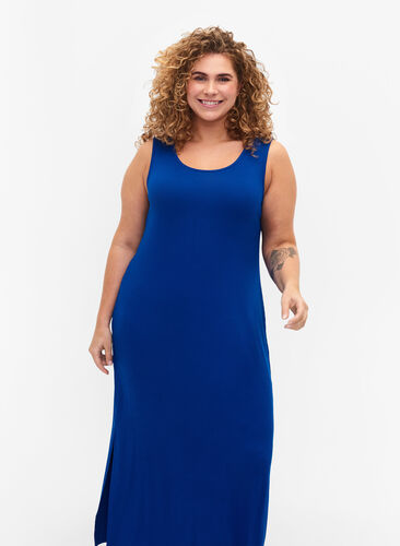 Ribbet kjole uten ermer av viskose, Surf the web, Model image number 2