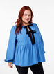 Viskosebluse med sløyfer og lange ermer, Riverside Black Bow, Model image number 0