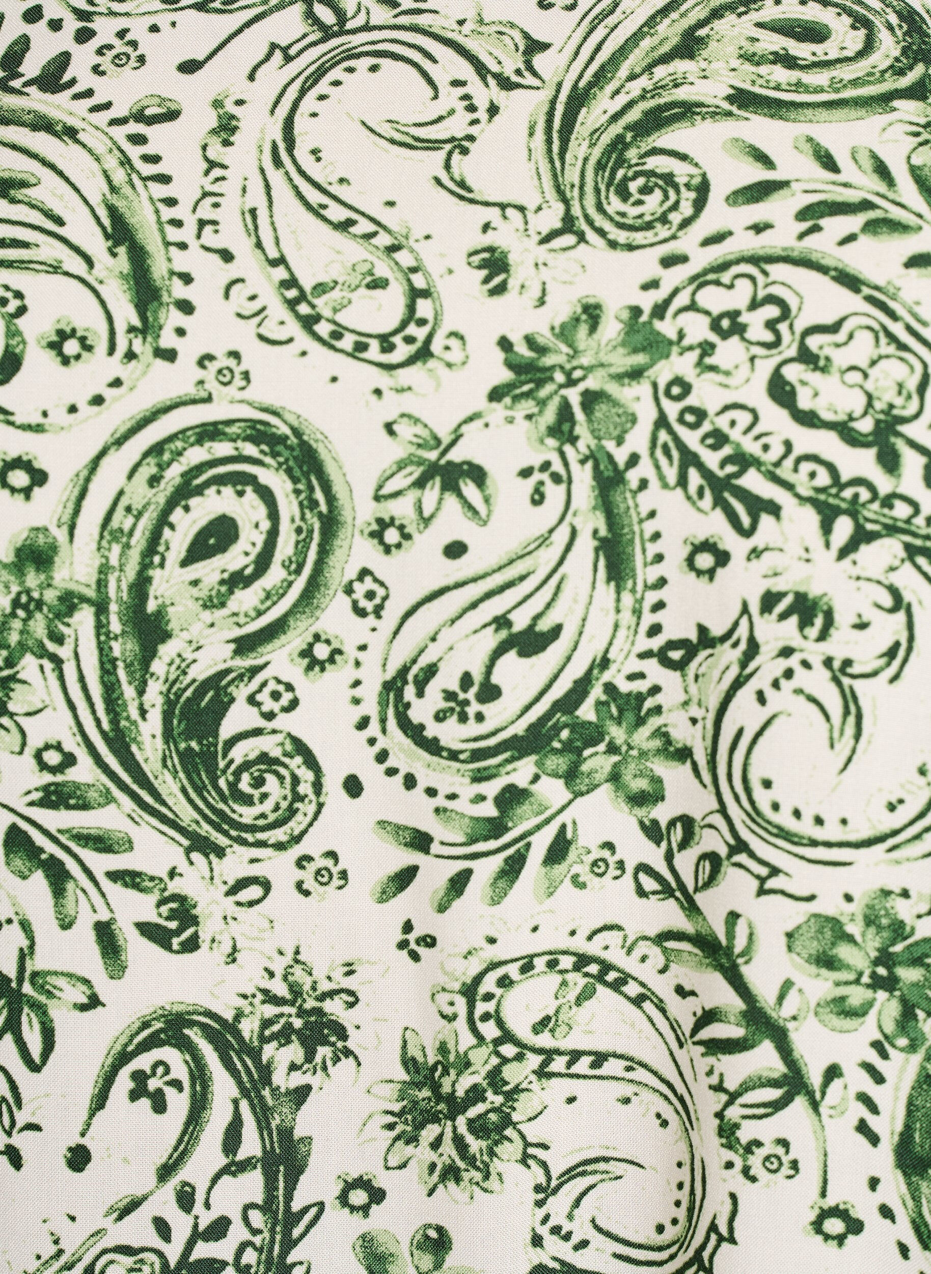 Zizzi Kortermet bluse i viskose med trykk, Gr&oslash;nn, Packshot image number 2