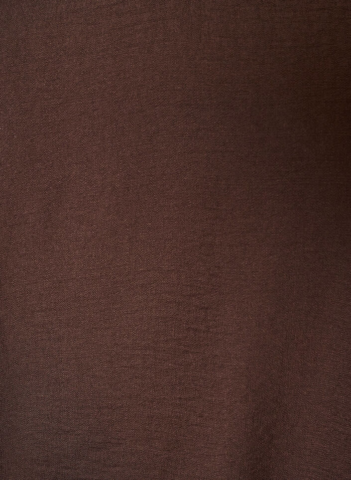 Viskosebluse med V-hals og ballongsilhuett, Brun, Packshot image number 2