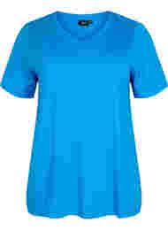 Kortermet T-skjorte med A-form, French Blue