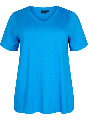 Kortermet T-skjorte med A-form, French Blue, Packshot image number 0