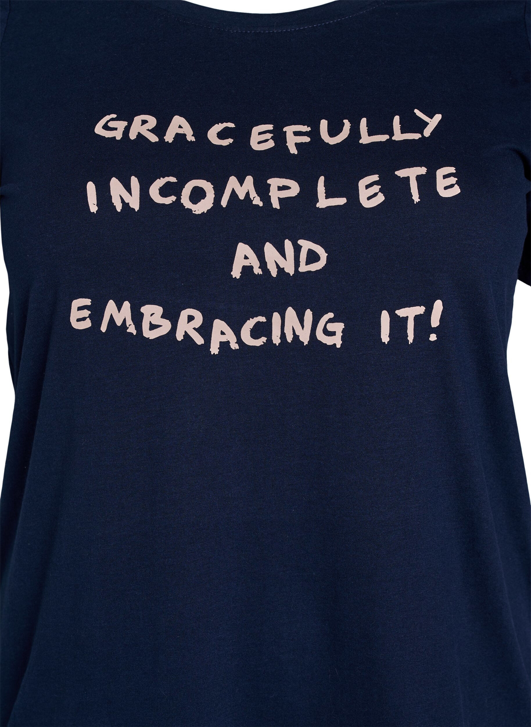 Zizzi FLASH - T-skjorte med motiv, Bl&aring;, Packshot image number 2