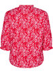 Bomullsbluse med blomstertrykk, Rød, Packshot image number 1