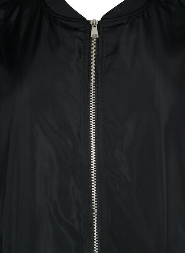 Lang bomberjakke med lommer, Black, Packshot image number 2
