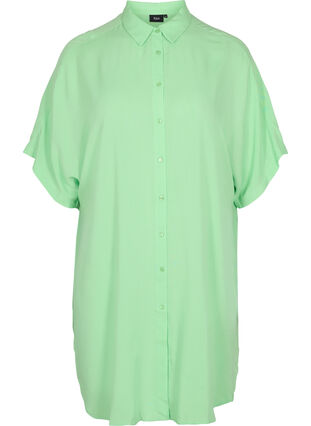Lang viskose skjorte med 2/4-ermer, Summer Green, Packshot image number 0