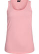 Ensfarget basic topp i bomull, Rosa, Packshot image number 0