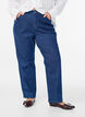 Stripete jeans med straight fit, Blå, Model image number 2