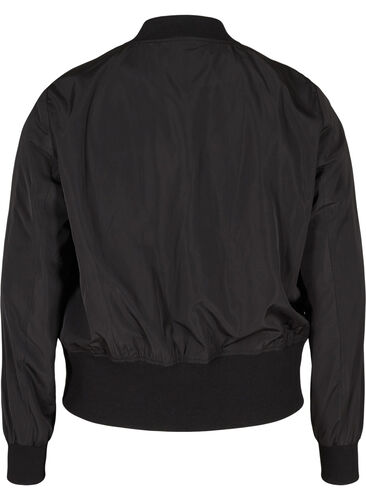 Bomberjakke med lommer, Black, Packshot image number 1