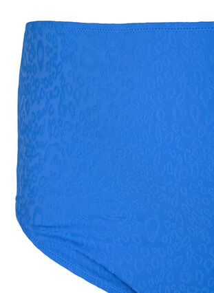 Bikinitruse med leopardstruktur og høy midje, Palace Blue, Packshot image number 2