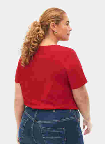 Basis T-skjorter i bomull 2 stk., Tango Red/Black, Model image number 1