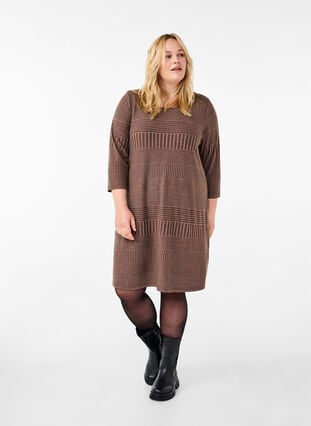 Zizzi Kjole med 3/4-lange ermer og stripemønster, Ch. Martini Mel., Model image number 2