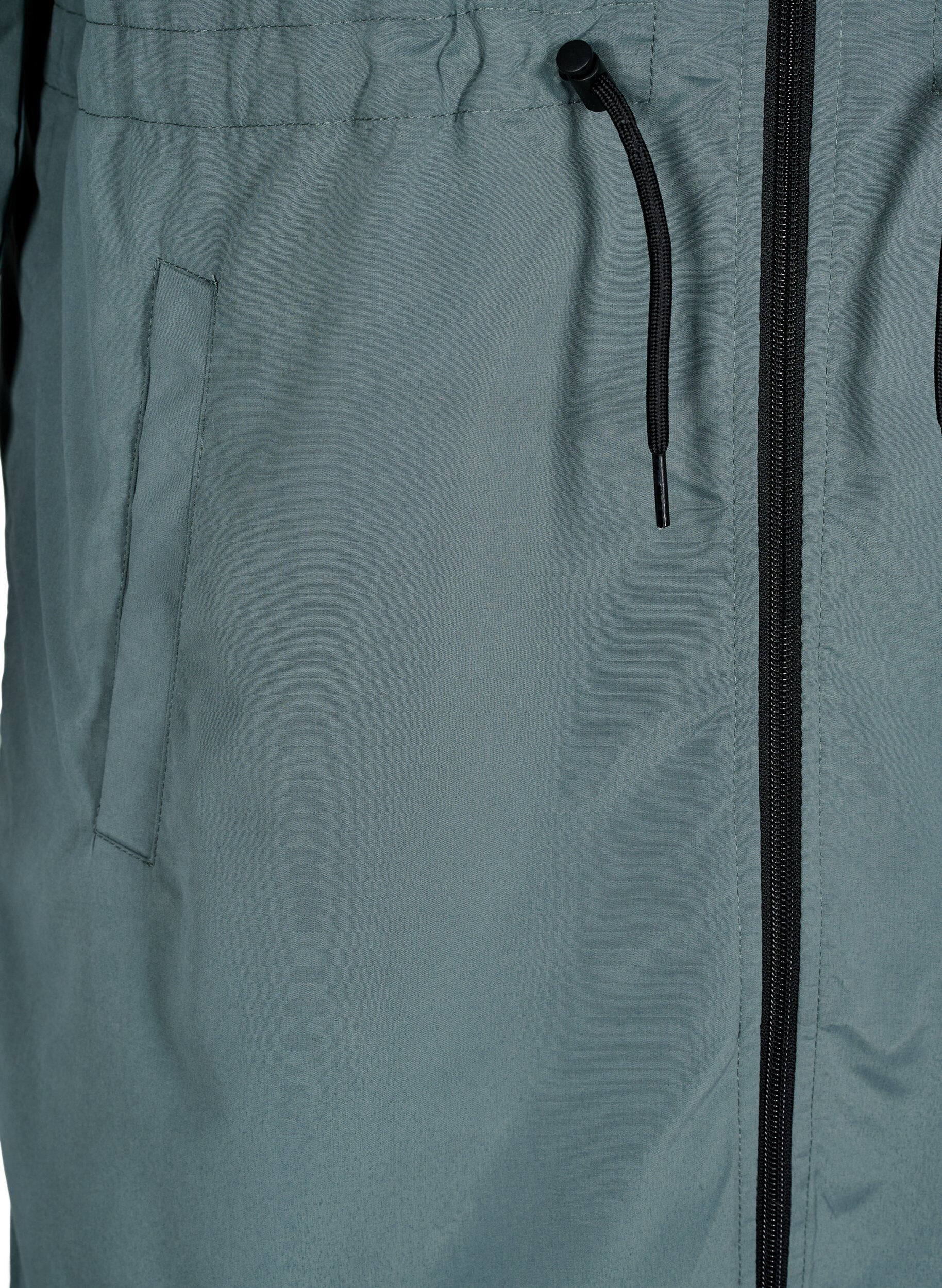Zizzi Flash - Lett parkas med hette, Gr&oslash;nn, Packshot image number 3