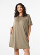 Jerseytunika med teksturerte striper, Brun, Model image number 0