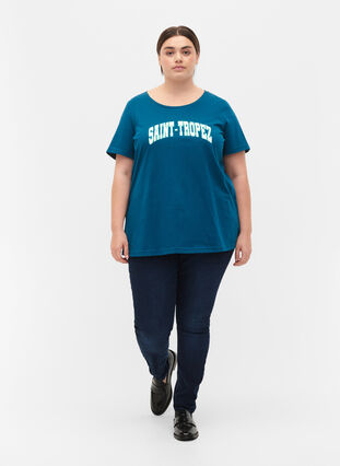T-skjorte i bomull med mønsterdetalj, Blue Coral SAINT, Model image number 2