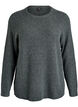 Melert strikkebluse med rund hals, Gr&oslash;nn, Packshot image number 0