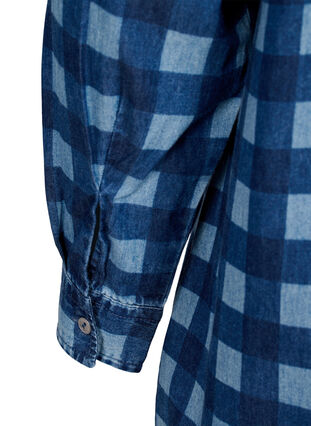 Skjorte i bomull med paisleymønster, Blue Check, Packshot image number 3