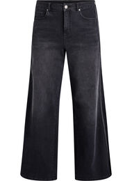 Wide fit jeans med vertikale denimdetaljer, Gr&aring;
