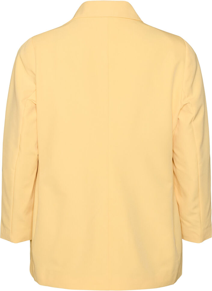 Klassisk blazer med knappelukking, Gul, Packshot image number 1