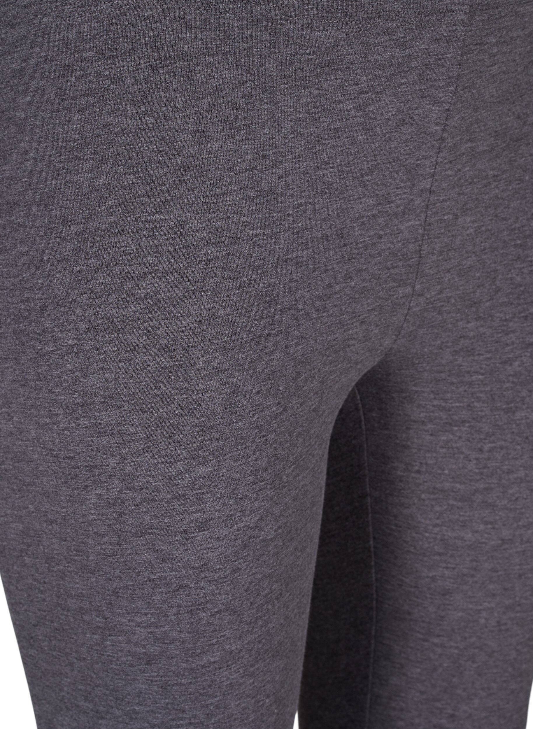 Zizzi Gr&aring; melert leggings, Dark Grey Melange, Packshot image number 2