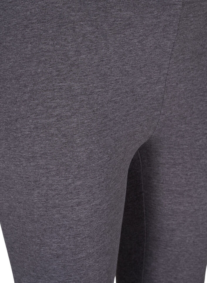 Grå melert leggings, Dark Grey Melange, Packshot image number 2
