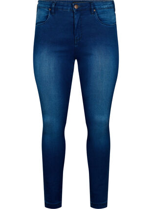 Super slim Amy jeans med høyt liv, Blue denim, Packshot image number 0
