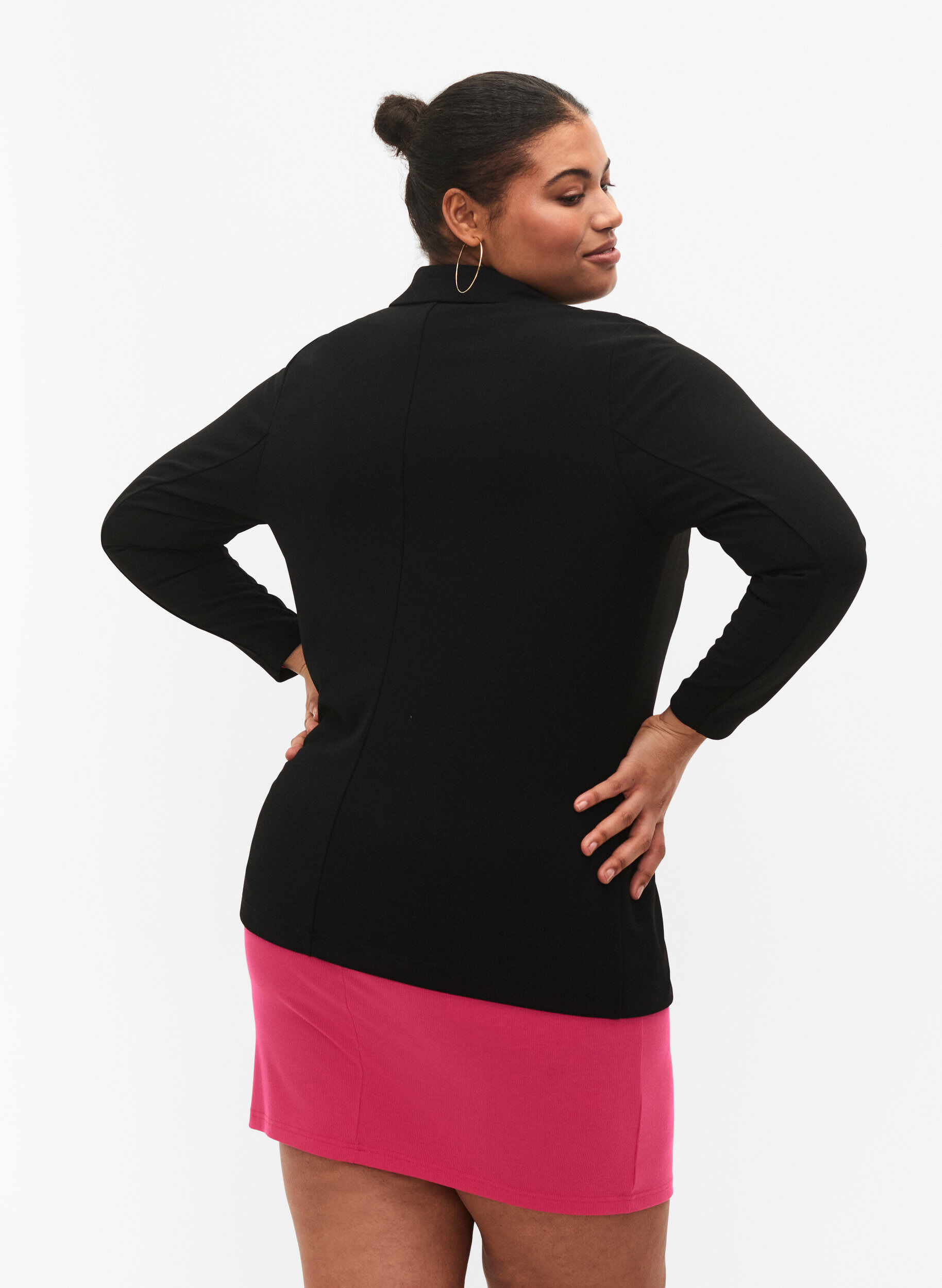 Zizzi Blazer med lommer, Black, Model image number 1