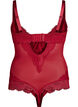 Mesh body med blonder og bøyler, Rød, Packshot image number 1