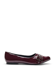 Wide fit - Ballerina med stropp og studs, Decadent Chocolate