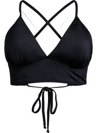 Bikinitopp med avtagbare pads og knytebånd i ryggen, Black