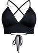 Bikinitopp med avtagbare pads og knytebånd i ryggen, Svart, Packshot image number 0