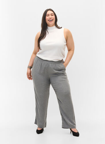 Klassisk bukse med lommer, Grey Melange, Model image number 0