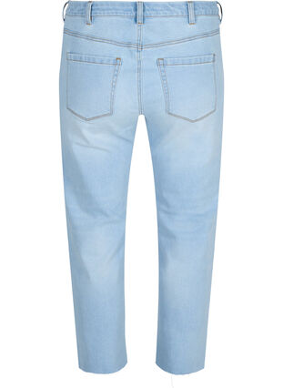 7/8-lengde jeans med rå kanter og høyt liv, Super L.Blue Denim, Packshot image number 1