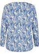 Langermet bluse med blomsterprint og V-hals, Vanilje, Packshot image number 1