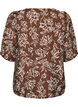 Viskosebluse med V-hals, Brun, Packshot image number 1