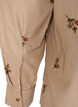 Stripete skjorte med broderte blomster, Brun, Packshot image number 3