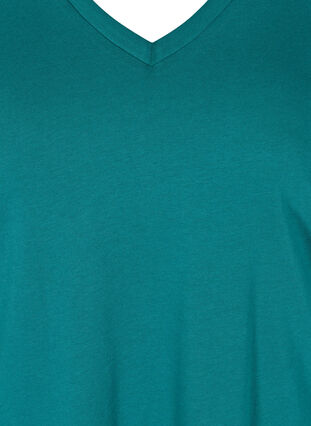 T-skjorte i organisk bomull med V-hals, Pacific, Packshot image number 2