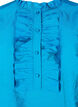 Skinnende skjortebluse med volanger, Diva Blue, Packshot image number 2