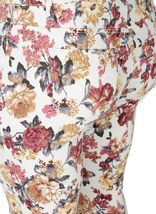 Super slim Amy jeans med blomstermønster, White Flower AOP, Packshot image number 3
