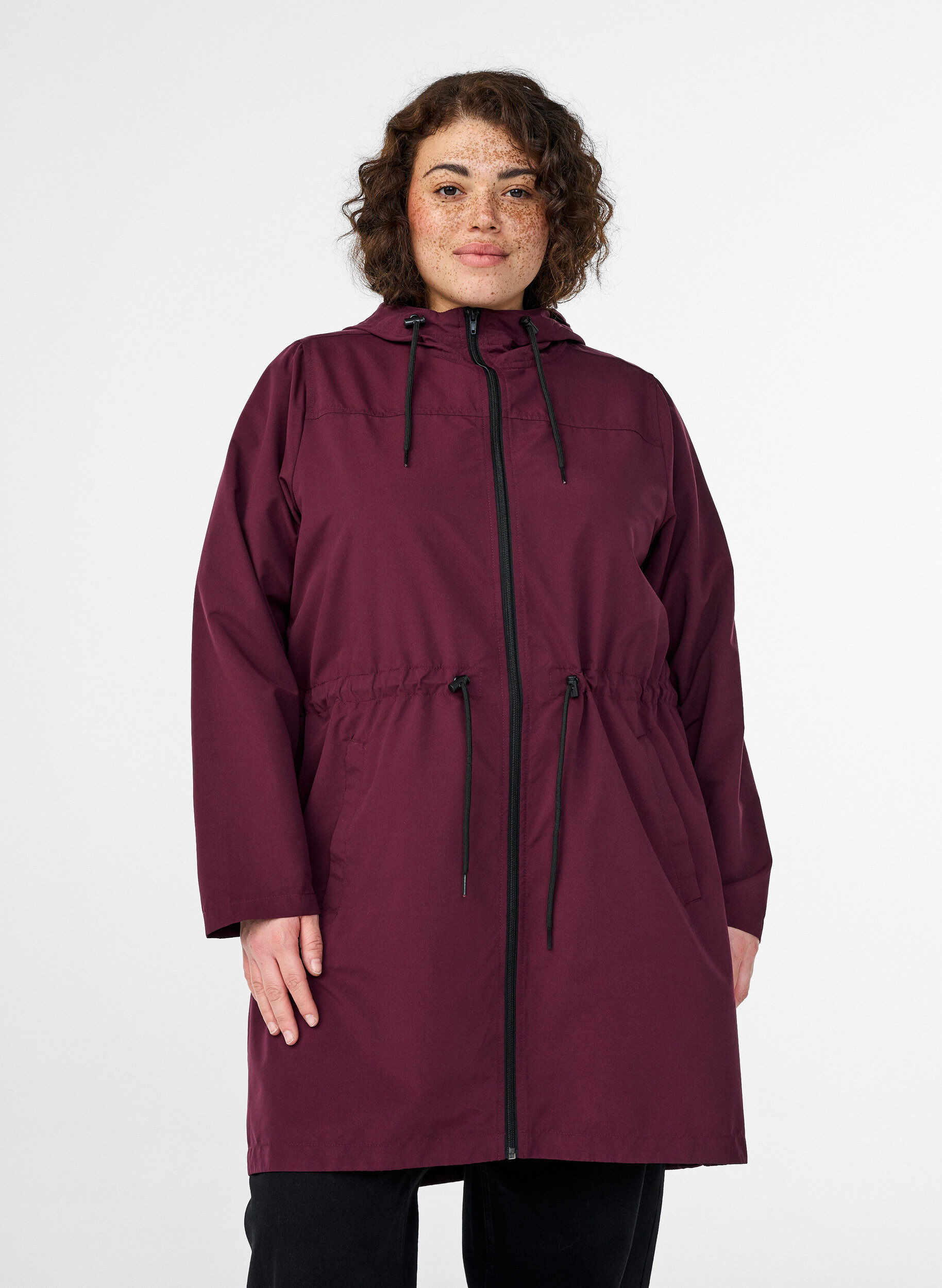 Flash - Lett parkas med hette, R&oslash;d, Model