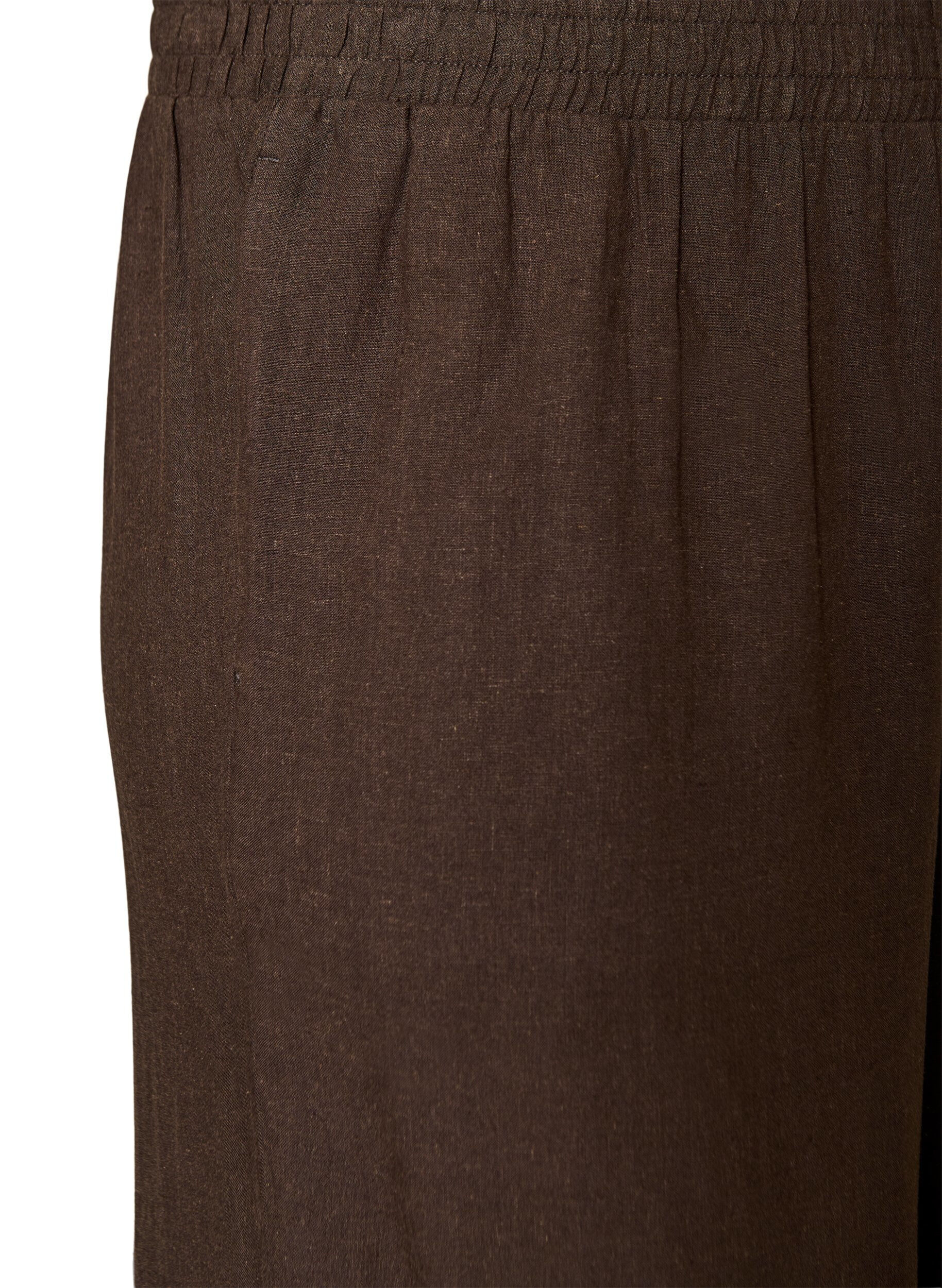 ZizziBukser med vide ben i lin og viskose, Brun, Packshot image number 2