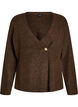 Strikket cardigan med asymmetrisk lukking, Brun, Packshot image number 0