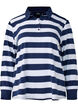 Langermet poloskjorte med striper, Blå, Packshot image number 0