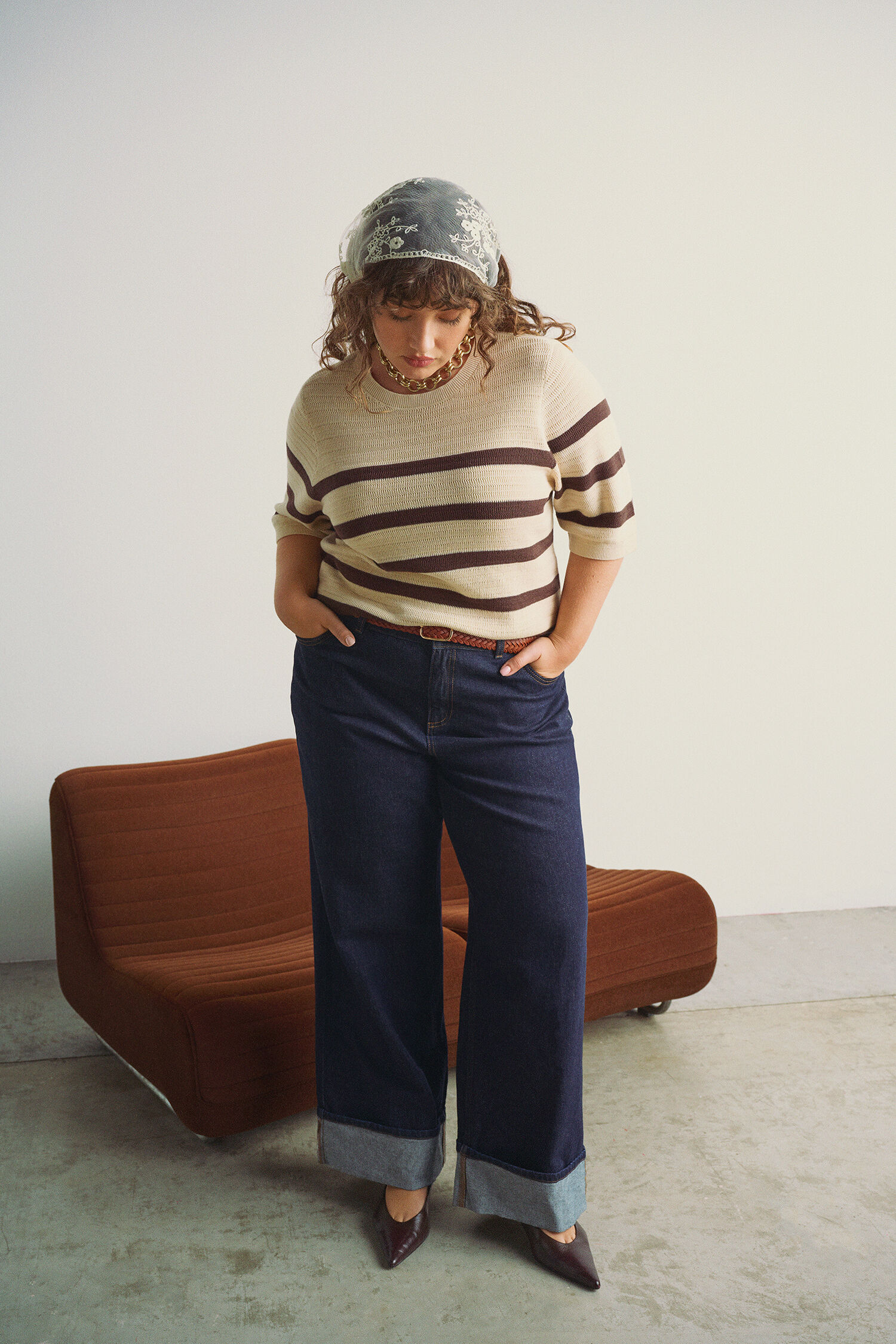 Zizzi Stripete strikkevarer, , Model