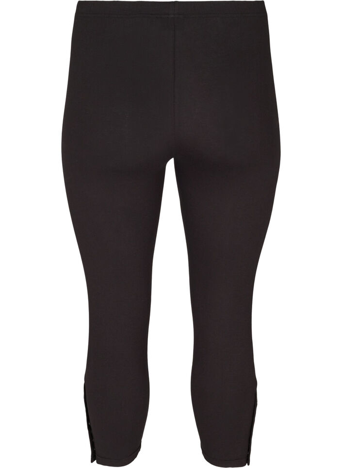 3/4-leggings med knapper, Svart, Packshot image number 1