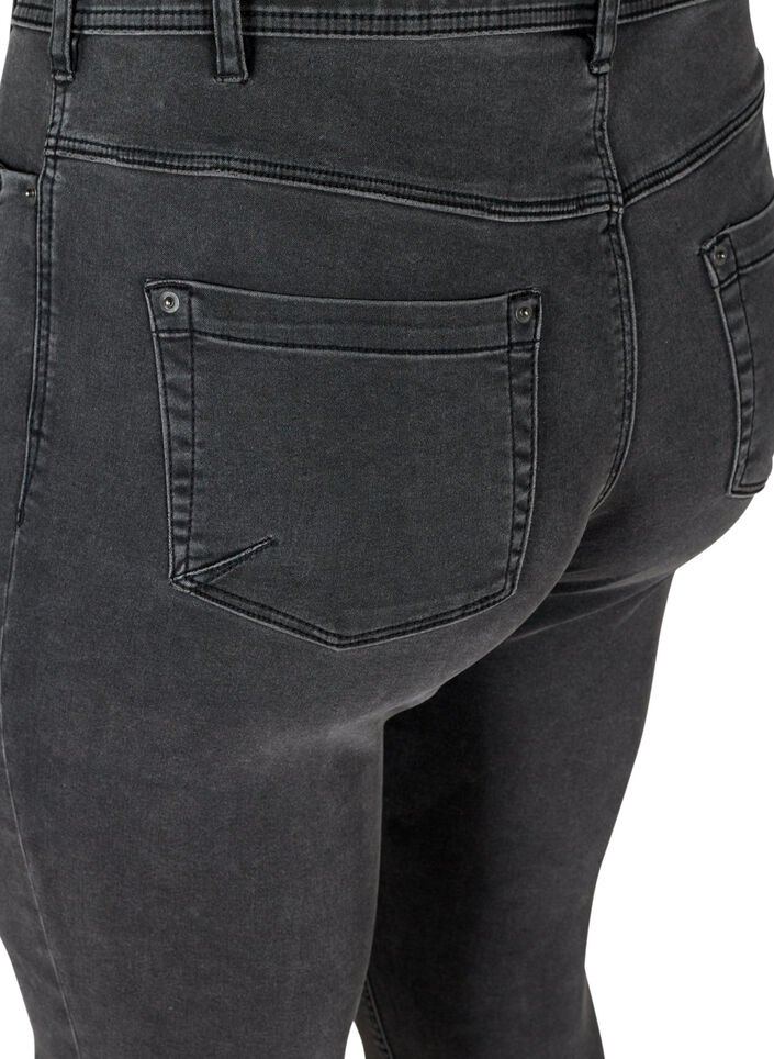 Cropped Amy jeans med glidel&aring;s, Gr&aring;, Packshot image number 3