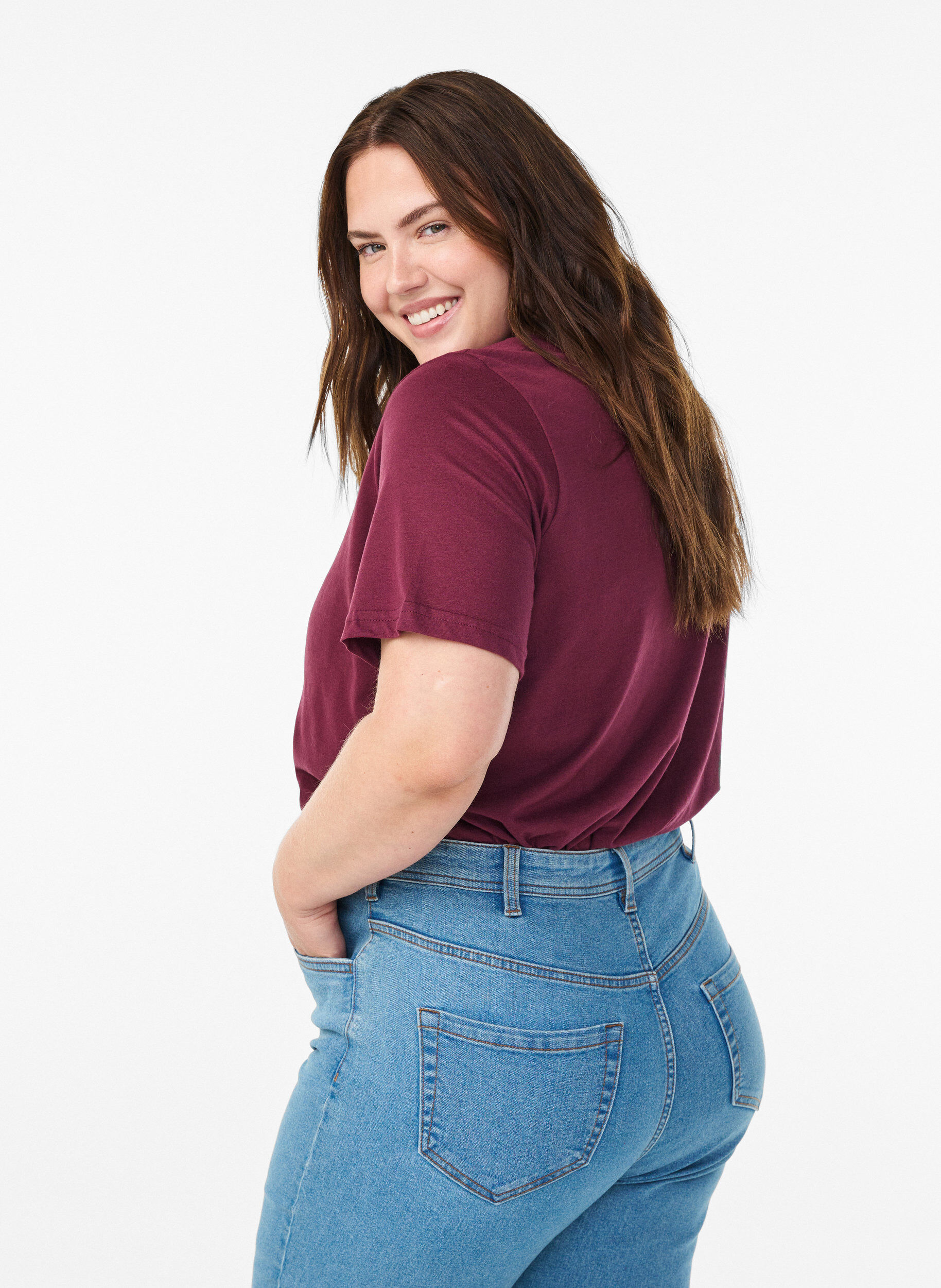 ZizziT-skjorte med trykk, R&oslash;d, Model image number 2