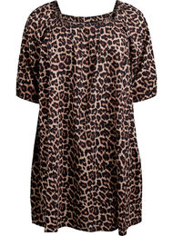 Strandkjole i viskose med trykk, Beige